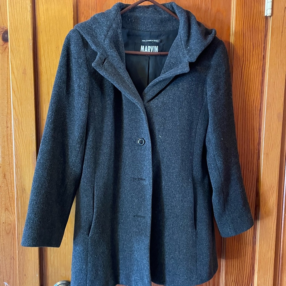 Women's peacoat with hood.  Youth large size.
